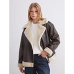 Lc Waikiki Yeni Sezon Biker Yaka Oversize Kadın Süet Mont - Kahverengi - 36