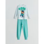 Lc Waikiki Yeni Sezon Bisiklet Yaka Ayı Teddy Baskılı Erkek Çocuk Pijama Takımı - Beyaz - 3 - 4 Yaş
