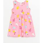Lc Waikiki Yeni Sezon Bisiklet Yaka Baskılı Kız Bebek Elbise - 6 - 9 Ay - Pembe