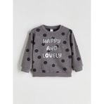 Lc Waikiki Yeni Sezon Bisiklet Yaka Baskılı Kız Çocuk Sweatshirt - Antrasit - 9 - 12 Ay