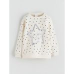 Lc Waikiki Yeni Sezon Bisiklet Yaka Baskılı Kız Çocuk Sweatshirt - Ekru - 9 - 12 Ay