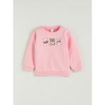Lc Waikiki Yeni Sezon Bisiklet Yaka Baskılı Kız Çocuk Sweatshirt - Pembe - 9 - 12 Ay