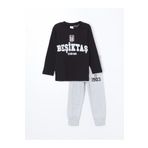 LC Waikiki Yeni Sezon Bisiklet Yaka Besiktas Baskili Uzun Kollu Erkek Bebek Pijama Takimi - S5I674Z1