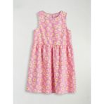Lc Waikiki Yeni Sezon Bisiklet Yaka Çiçekli Kız Çocuk Poplin Elbise - Pembe - 7 - 8 Yaş