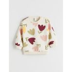 Lc Waikiki Yeni Sezon Bisiklet Yaka Çiçekli Kız Çocuk Sweatshirt - Ekru - 3 - 4 Yaş