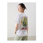 LC Waikiki Yeni Sezon Bisiklet Yaka Claude Monet Baskili Kadin Tisort - S5EQ64Z8