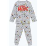 Lc Waikiki Yeni Sezon Bisiklet Yaka Erkek Çocuk Pijama Takımı - Gri - 3 - 4 Yaş