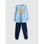 Lc Waikiki Yeni Sezon Bisiklet Yaka Erkek Çocuk Pijama Takımı - Mavi - 2 - 3 Yaş