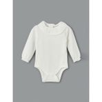Lc Waikiki Yeni Sezon Bisiklet Yaka Fırfırlı Kız Bebek Çıtçıtlı Bodysuit - Ekru - 3 - 6 Ay
