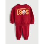 Lc Waikiki Yeni Sezon Bisiklet Yaka Galatasaray Baskılı Erkek Bebek Sweatshirt ve Eşofman Alt 2'li Takım - Kırmızı - 6 - 9 Ay