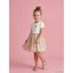 Lc Waikiki Yeni Sezon Bisiklet Yaka Hello Kitty Baskılı Kız Çocuk Elbise - Ekru - 6 - 7 Yaş