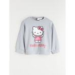 Lc Waikiki Yeni Sezon Bisiklet Yaka Hello Kitty Baskılı Kız Çocuk Sweatshirt - Gri - 6 - 7 Yaş