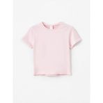 Lc Waikiki Yeni Sezon Bisiklet Yaka Kısa Kollu Basic Kız Bebek Tişört - Pembe - 9 - 12 Ay