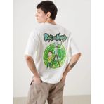 Lc Waikiki Yeni Sezon Bisiklet Yaka Kısa Kollu Rick And Morty Baskılı Penye Erkek Tişört - Ekru - XL