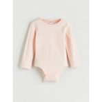 Lc Waikiki Yeni Sezon Bisiklet Yaka Kız Bebek Çıtçıtlı Body - Pembe - 9 - 12 Ay