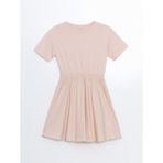 Lc Waikiki Yeni Sezon Bisiklet Yaka Kız Çocuk Elbise - 7 - 8 Yaş - Pembe
