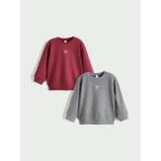 Lc Waikiki Yeni Sezon Bisiklet Yaka Kız Çocuk Sweatshirt 2'li - Antrasit - 7 - 8 Yaş