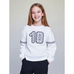 Lc Waikiki Yeni Sezon Bisiklet Yaka Kız Çocuk Sweatshirt - Ekru - 8 - 9 Yaş
