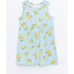 Lc Waikiki Yeni Sezon Bisiklet Yaka Limon Baskılı Kız Çocuk Elbise - 1 - 2 Yaş - Mavi