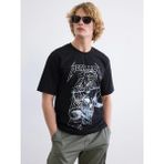 Lc Waikiki Yeni Sezon Bisiklet Yaka Metallica Baskılı Erkek Tişört - Siyah - XS