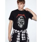 Lc Waikiki Yeni Sezon Bisiklet Yaka Metallica Baskılı Erkek Tişört - Siyah