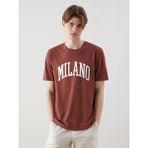 Lc Waikiki Yeni Sezon Bisiklet Yaka Milano Baskılı Penye Erkek Tişört - Pembe - XS