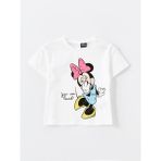 Lc Waikiki Yeni Sezon Bisiklet Yaka Minnie Mouse Baskılı Kız Bebek Tişört - Ekru - 9 - 12 Ay