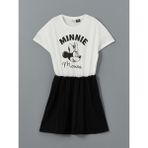 Lc Waikiki Yeni Sezon Bisiklet Yaka Minnie Mouse Baskılı Kız Çocuk Elbise - 7 - 8 Yaş - Ekru