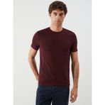 Lc Waikiki Yeni Sezon Bisiklet Yaka Penye Erkek Tişört - Bordo - XL