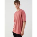 Lc Waikiki Yeni Sezon Bisiklet Yaka Penye Erkek Tişört - Pembe - XS