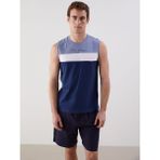 Lc Waikiki Yeni Sezon Bisiklet Yaka Renk Bloklu Erkek Kolsuz Tişört - Lacivert - 2XL