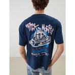 Lc Waikiki Yeni Sezon Bisiklet Yaka Rick And Morty Baskılı Penye Erkek Tişört - İndigo - XL