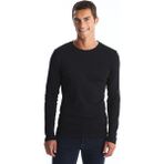 Lc Waikiki Yeni Sezon Bisiklet Yaka Uzun Kollu Penye Erkek Tişört - Siyah - XS
