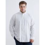 Lc Waikiki Yeni Sezon Büyük Beden Regular Fit Uzun Kollu Çizgili Erkek Gömlek - 3XL - Beyaz