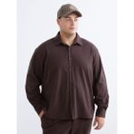 Lc Waikiki Yeni Sezon Büyük Beden Regular Fit Uzun Kollu Erkek Gömlek - 3XL - Kahverengi