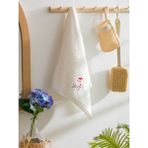 Lc Waikiki Yeni Sezon Çiçek Nakışlı Pamuklu Yüz Havlusu 50X80 cm - Ekru