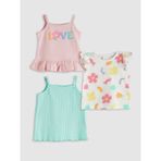 Lc Waikiki Yeni Sezon Çiçekli Kız Bebek Bluz 3'lü - Pembe - 12 - 18 Ay
