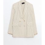 Lc Waikiki Yeni Sezon Cizgili Kadin Blazer Ceket - S5JU31Z8 - 38 - Bej