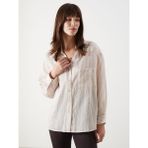 Lc Waikiki Yeni Sezon Çizgili Oversize Kadın Gömlek - XL - 2XL - Kahverengi