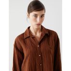 Lc Waikiki Yeni Sezon Çizgili Oversize Kadın Gömlek - XS - Kahverengi