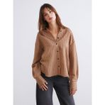 Lc Waikiki Yeni Sezon Çizgili Poplin Kadın Gömlek - 36 - Kahverengi