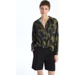 Lc Waikiki Yeni Sezon Desenli Oversize Saten Kadın Gömlek - XS - Yeşil