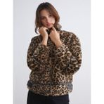 Lc Waikiki Yeni Sezon Dik Yaka Leopar Desenli Kadın Mont - Kahverengi - 34