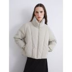 Lc Waikiki Yeni Sezon Dik Yaka Oversize Kadın Şişme Mont - Ekru - 38
