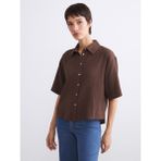 Lc Waikiki Yeni Sezon Dokulu Kadın Gömlek - XS - Kahverengi