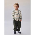 Lc Waikiki Yeni Sezon Ekose Erkek Bebek Gömlek ve Pantolon 2'li - Ekru - 1 - 3 Ay