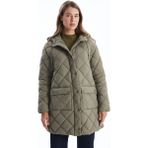 Lc Waikiki Yeni Sezon Kapüşonlu Kapitone Oversize Kadın Şişme Mont - Haki - 38