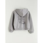 Lc Waikiki Yeni Sezon Kapüşonlu Kız Çocuk Fermuarlı Sweatshirt - Gri - 7 - 8 Yaş