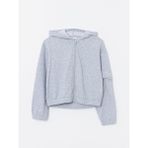 Lc Waikiki Yeni Sezon Kapusonlu Kiz Cocuk Fermuarli Sweatshirt - S5BE12Z4 - Gri