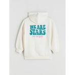 Lc Waikiki Yeni Sezon Kapüşonlu Kız Çocuk Sweatshirt - Ekru - 8 - 10 Yaş
